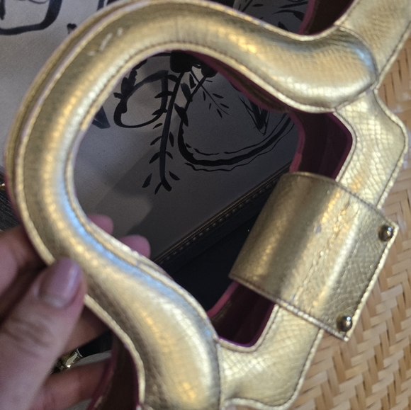 Lilly Pulitzer Straw Tote Bag With Gold Trim And Starfish Embellishment - Picture 11 of 16